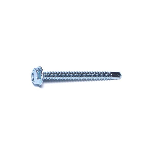 Midwest Fastener Self-Drilling Screw, #10 x 2 in, Zinc Plated Steel Flange Hex Head External Hex Drive, 100 PK 50255 - main